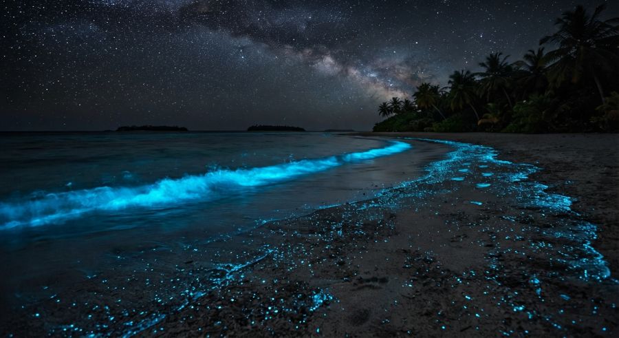 bioluminescenza, Sea of Stars, isole Maldive