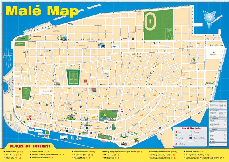 mappa attrazioni turistiche Male' Maldive