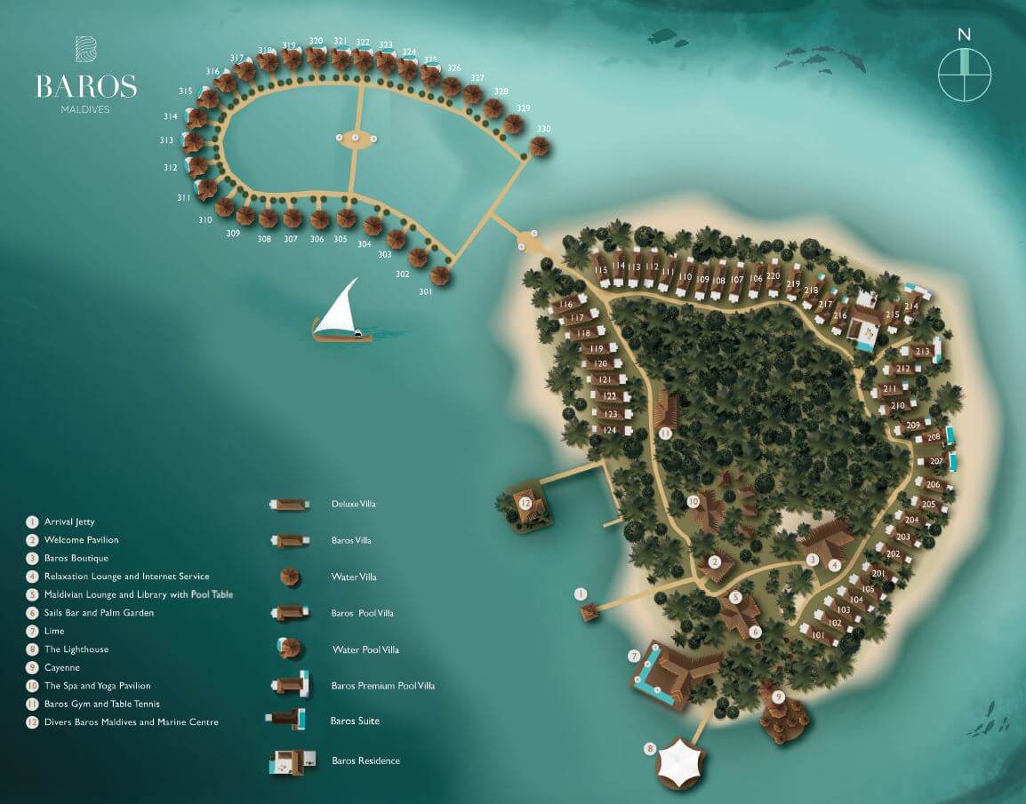 mappa Baros Maldive, Map Maldives