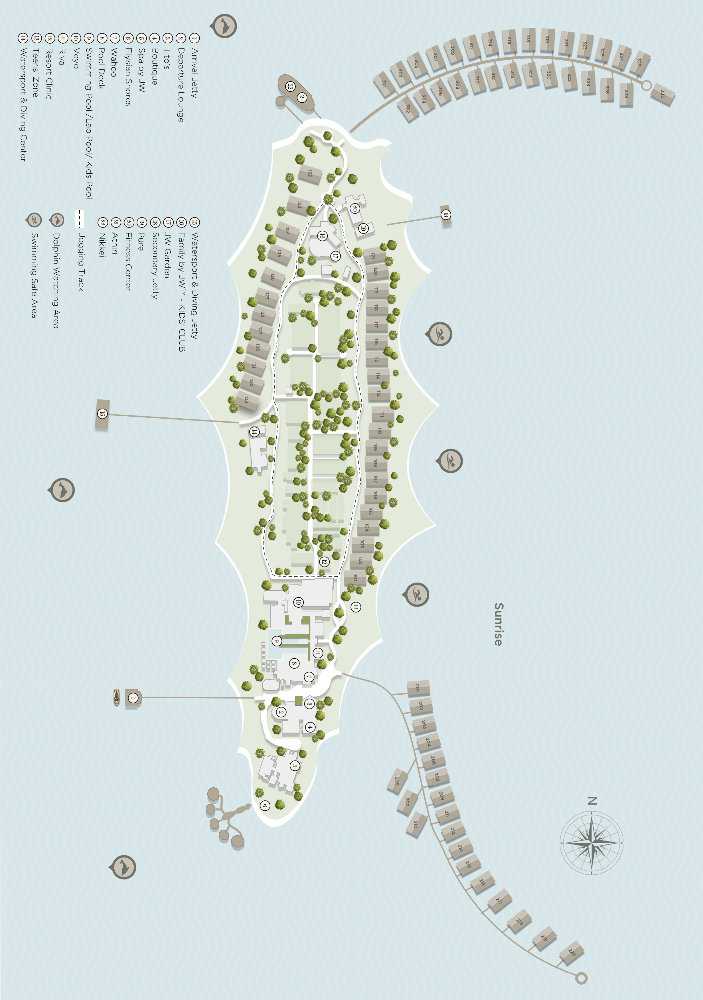 mappa JW Marriott Kaafu Atoll Island Resort, Map Maldives