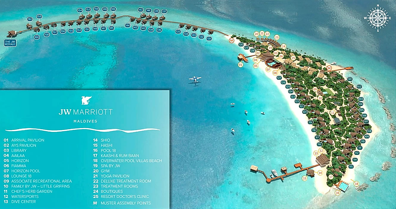 JW Marriott Maldives Resort & Spa, Map Maldives