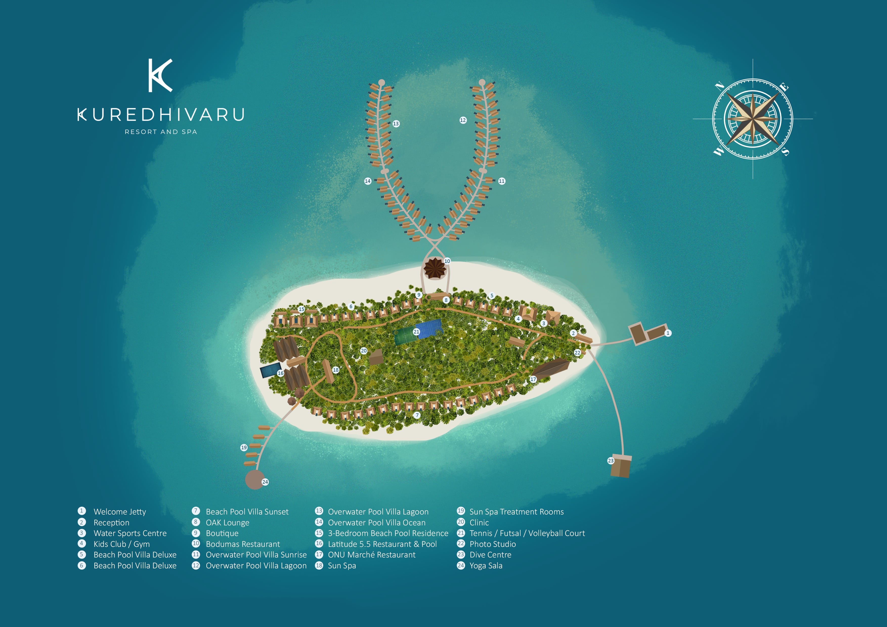 mappa Kuredhivaru Resort & Spa Maldive, Map Maldives