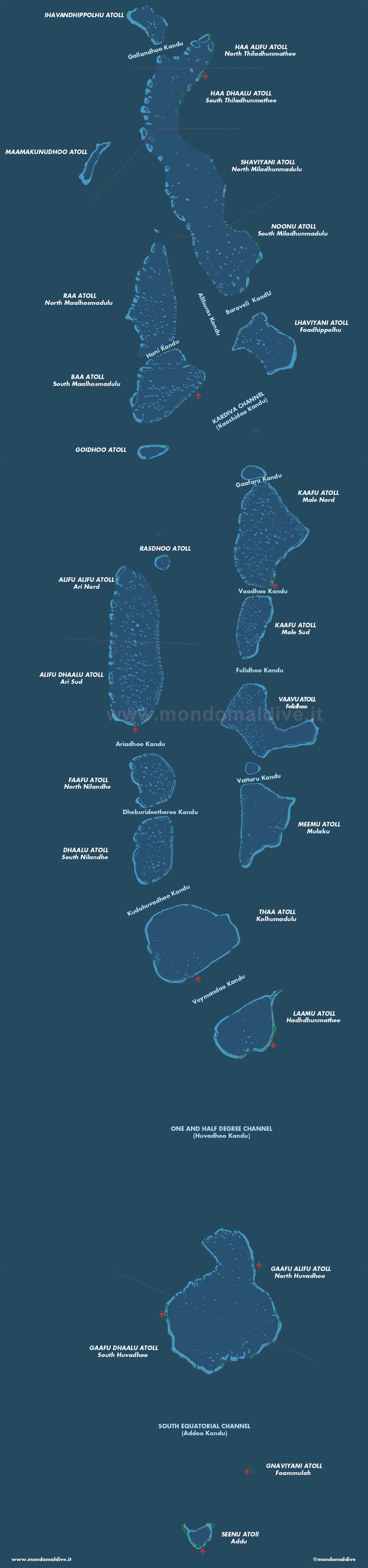 Mappa delle Isole Maldive