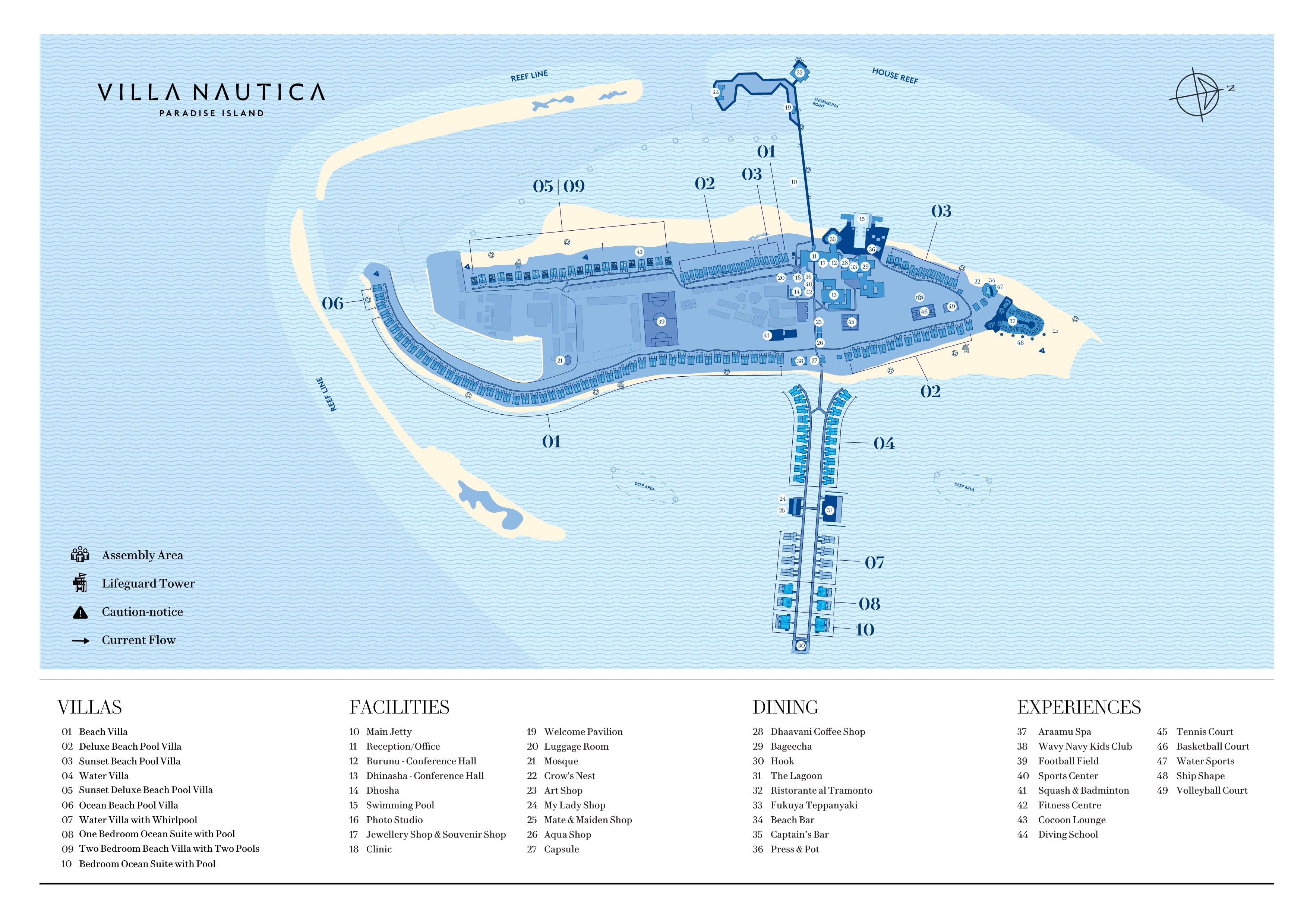 mappa Villa Nautica at Paradise Island Maldive, Map Maldives