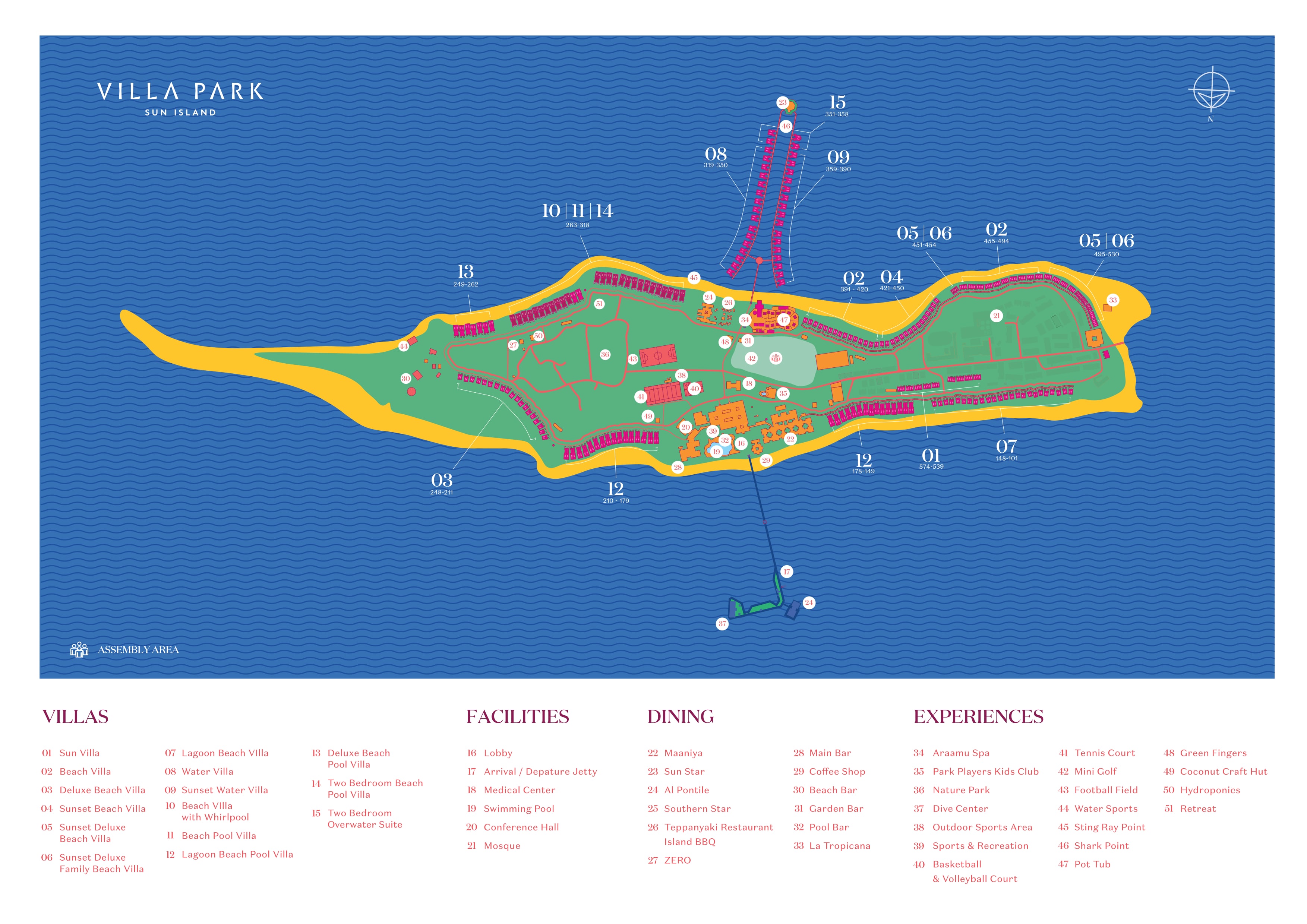 mappa Villa Park at Sun Island Maldive, Map Maldives