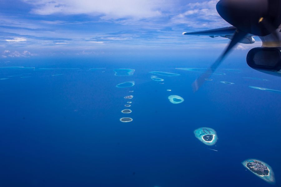 Panoramica atolli Maldive